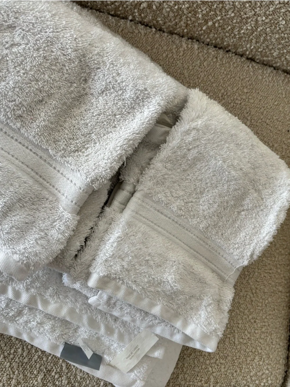 Lands End | Plush White Bath Towel Set | 100% Cotton Turkish